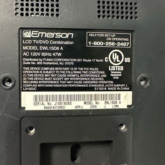 15’’ Emerson LCD TV/DVD Combo complete w/ working Remote - Picture 15 of 16